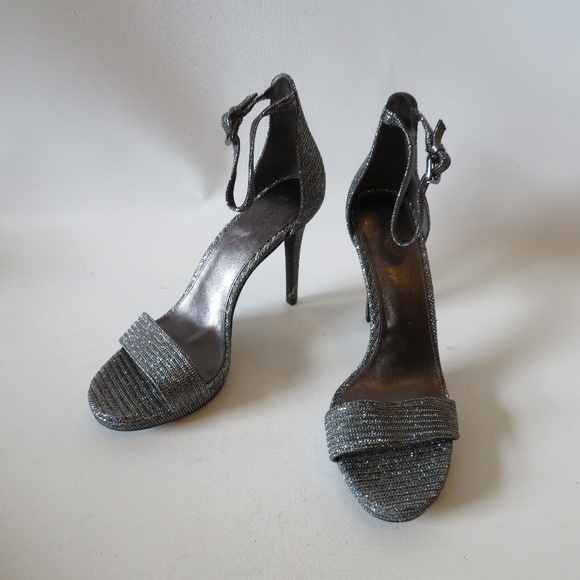 michael kors silver sandal heels